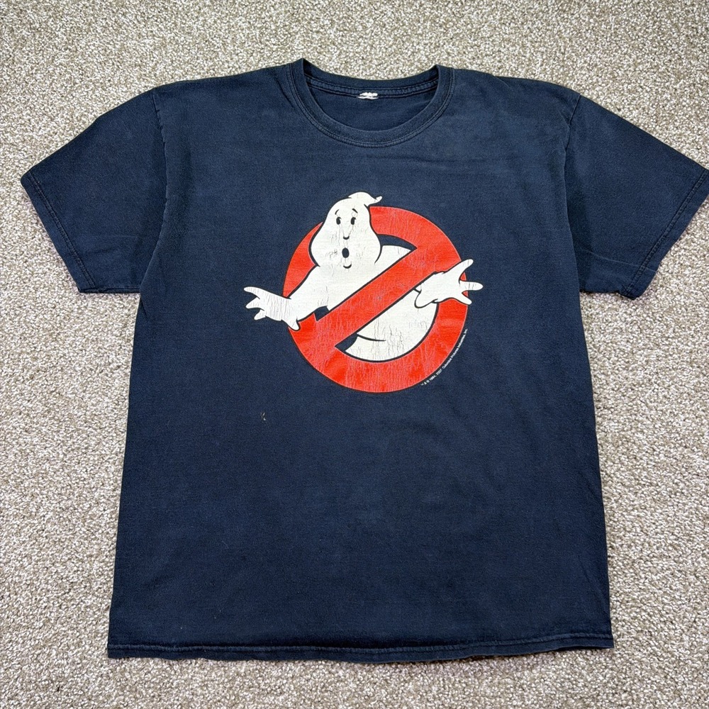 Vintage Ghostbusters Shirt Faded Size XL Black Licensed Movie Promo Classic